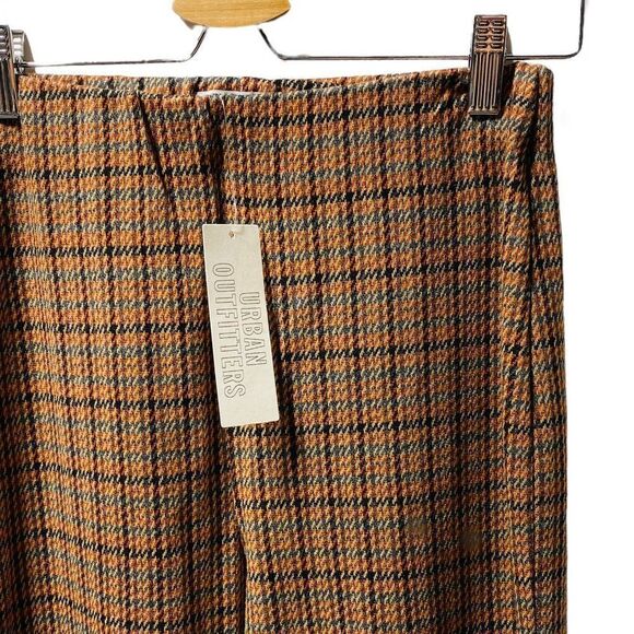NEW Urban Outfitters Women's Bryn Pull-on Flare Pant Herringbone Orange - Picture 4 of 5